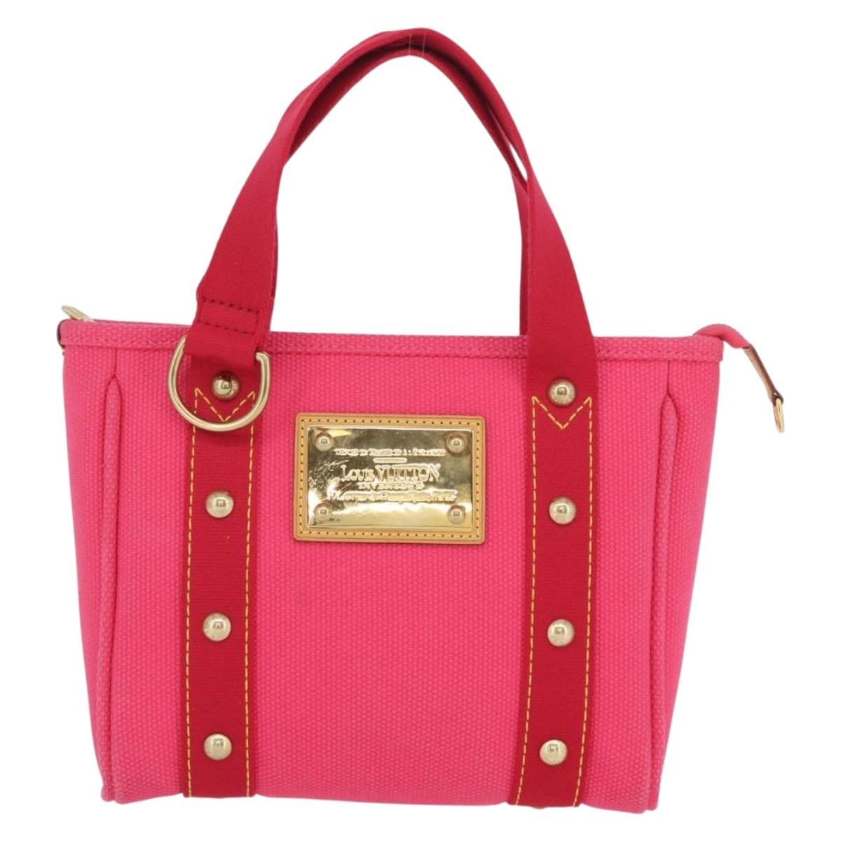 LOUIS VUITTON Antigua Cabas PM Hand Bag Rouge Pink M40088 LV Auth ARZ084