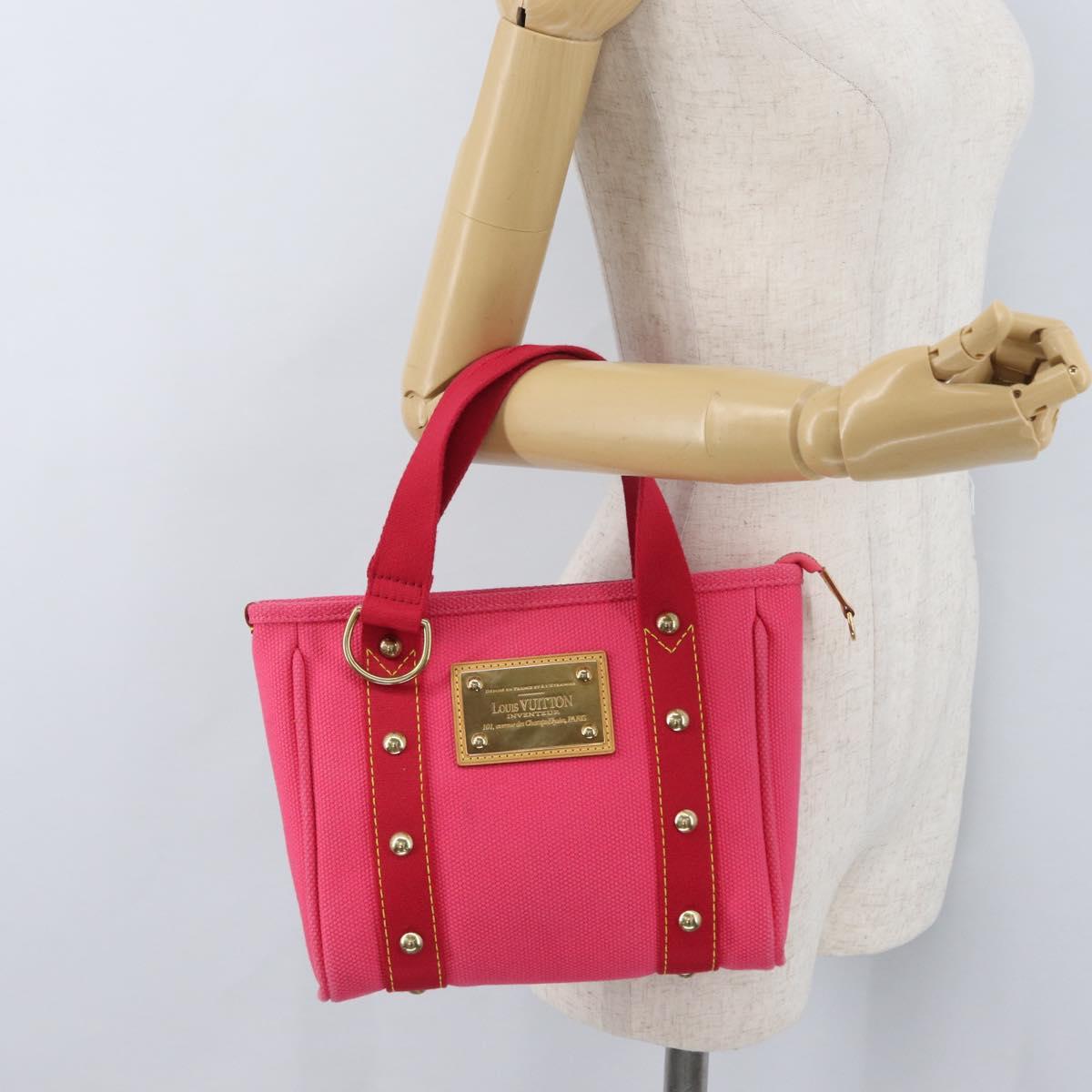 LOUIS VUITTON Antigua Cabas PM Hand Bag Rouge Pink M40088 LV Auth ARZ084