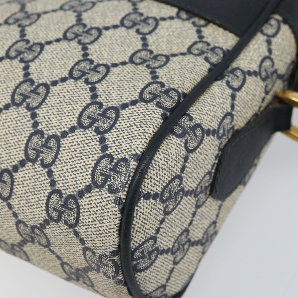GUCCI GG Supreme Sherry Line Shoulder Bag PVC Navy Gold 56 02 005 Auth ARZ102