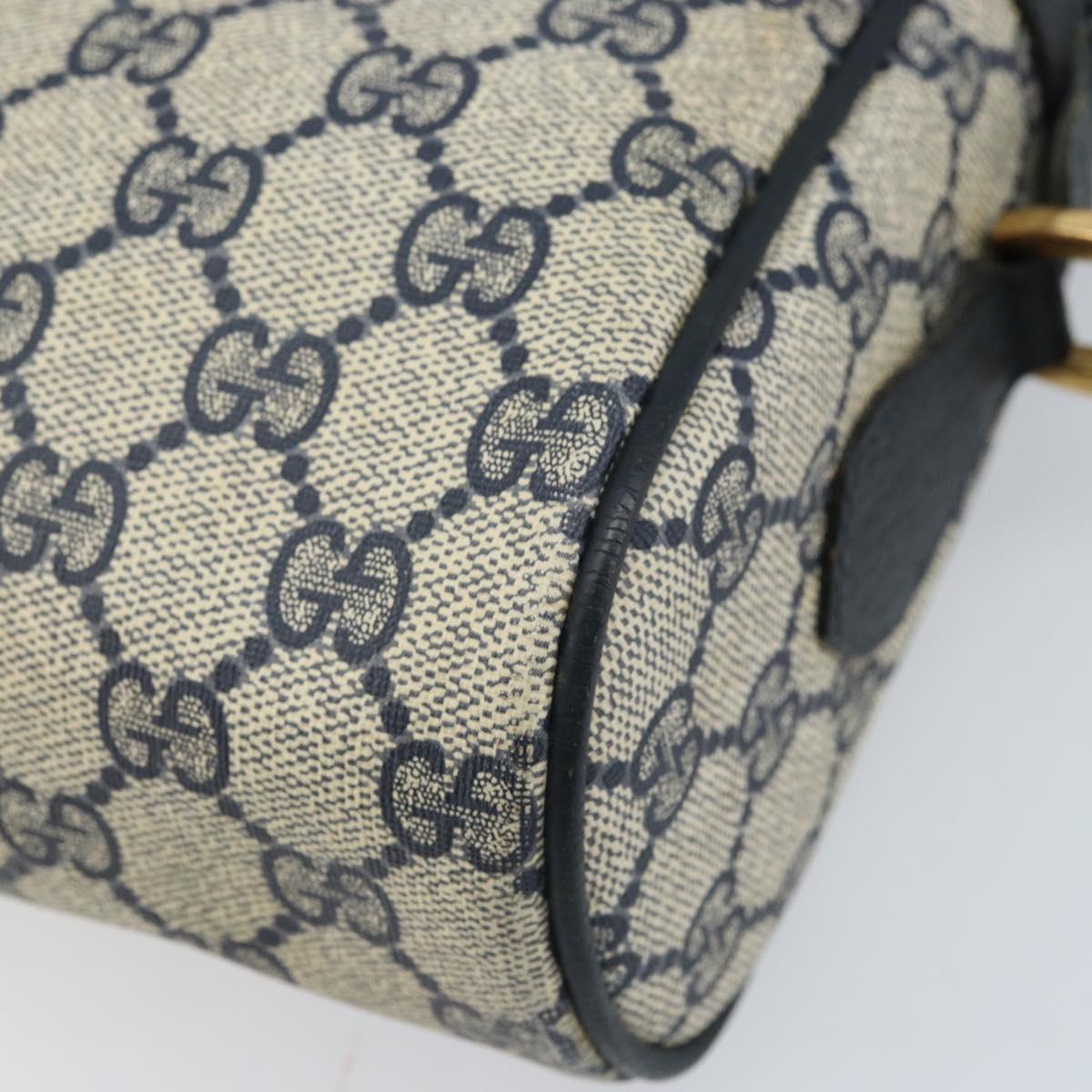GUCCI GG Supreme Sherry Line Shoulder Bag PVC Navy Gold 56 02 005 Auth ARZ102