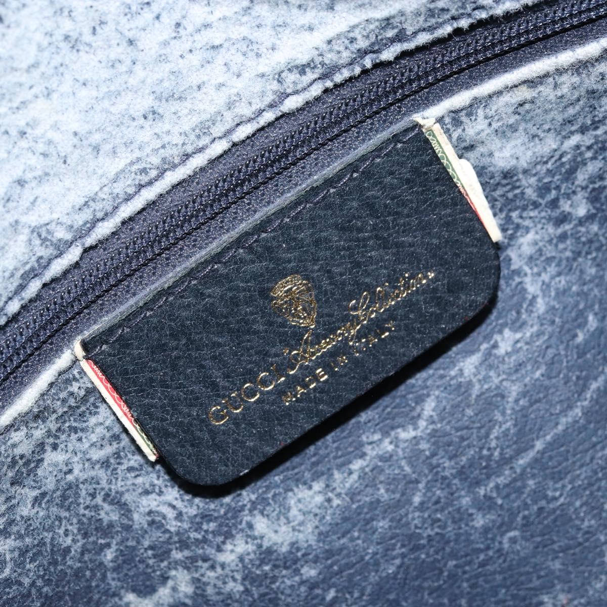 GUCCI GG Supreme Sherry Line Shoulder Bag PVC Navy Gold 56 02 005 Auth ARZ102