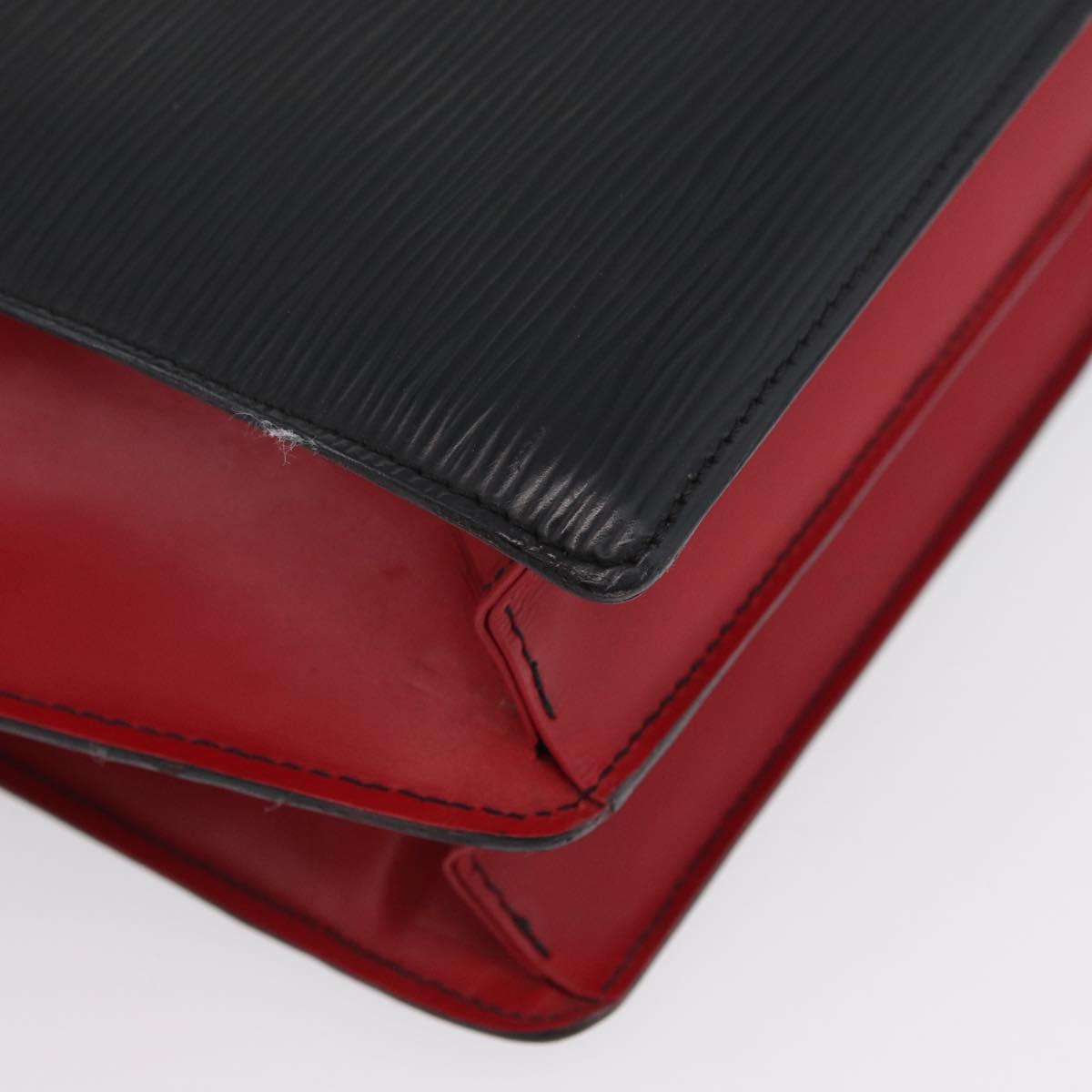 LOUIS VUITTON Epi Bicolor Varenne Hand Bag Black Red M52387 LV Auth ARZ106