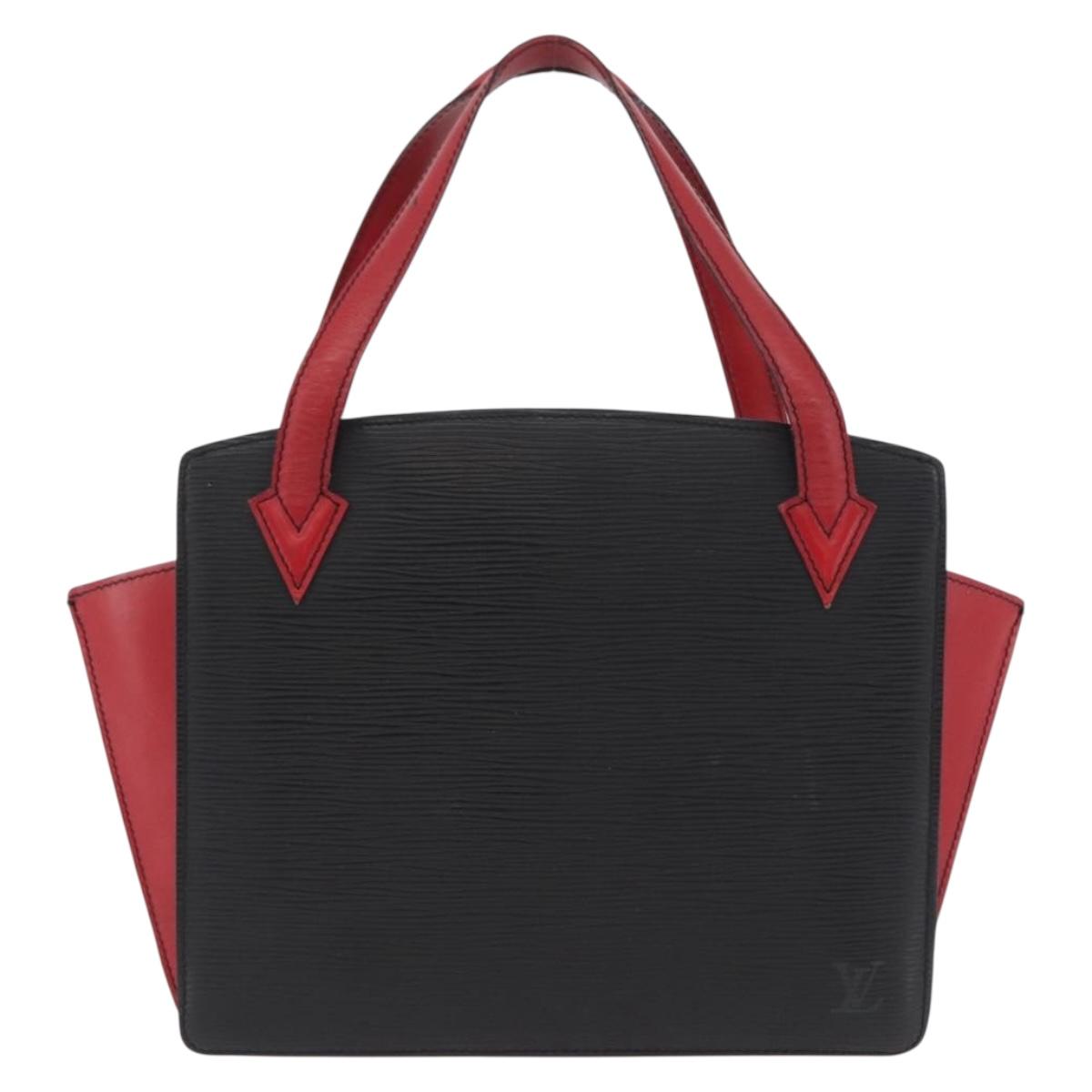 LOUIS VUITTON Epi Bicolor Varenne Hand Bag Black Red M52387 LV Auth ARZ106