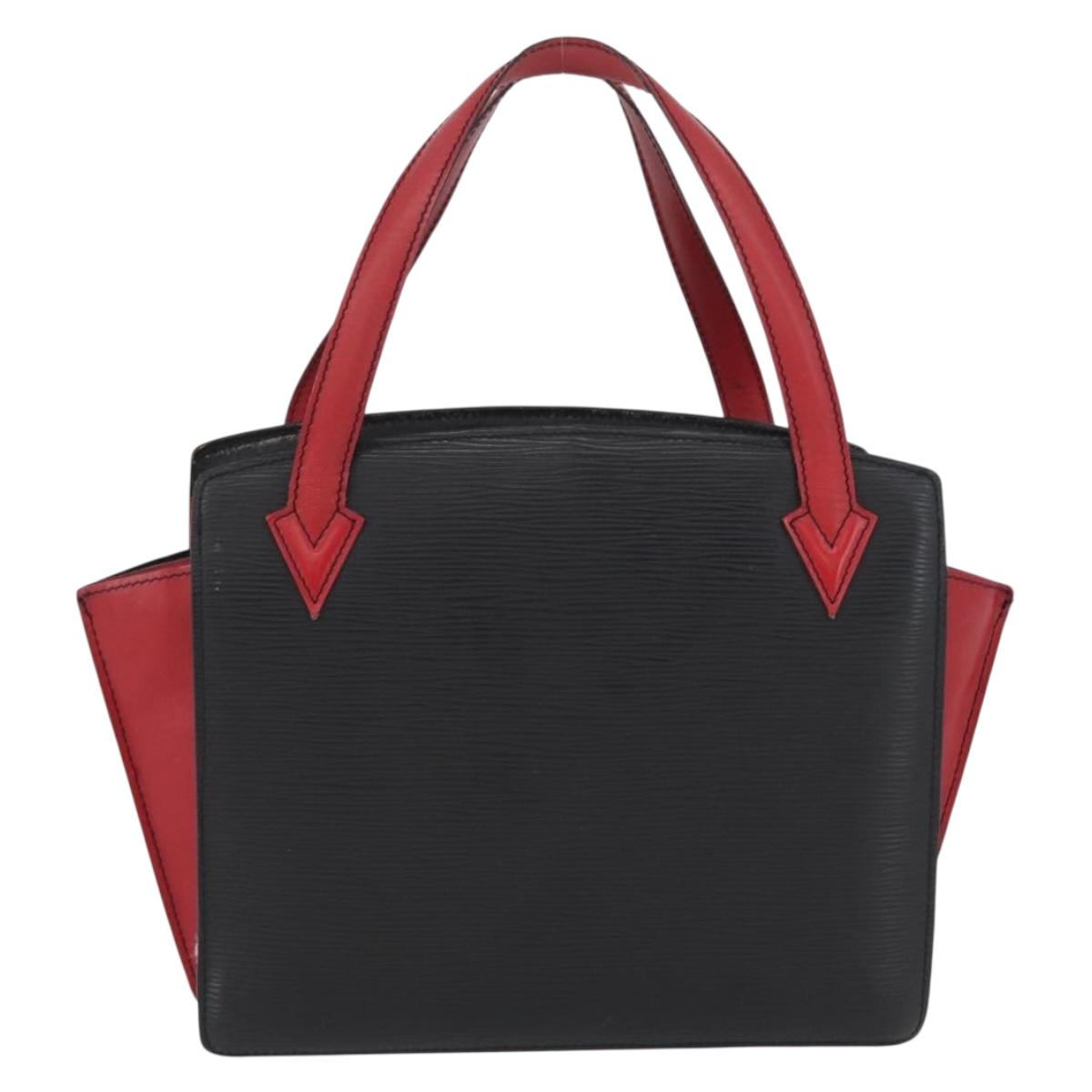 LOUIS VUITTON Epi Bicolor Varenne Hand Bag Black Red M52387 LV Auth ARZ106