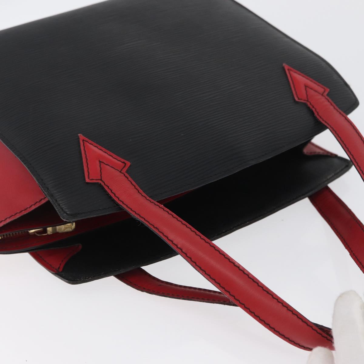 LOUIS VUITTON Epi Bicolor Varenne Hand Bag Black Red M52387 LV Auth ARZ106