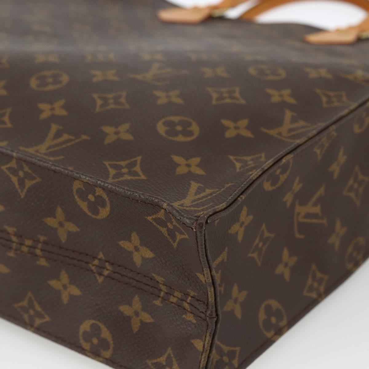 LOUIS VUITTON Monogram Sac Plat Hand Bag M51140 LV Auth ARZ108