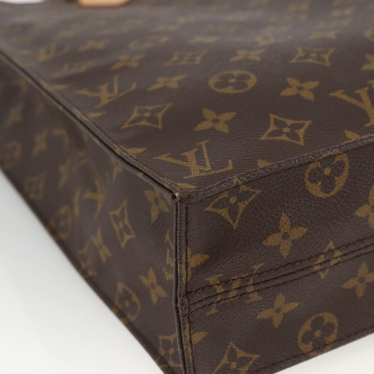 LOUIS VUITTON Monogram Sac Plat Hand Bag M51140 LV Auth ARZ108