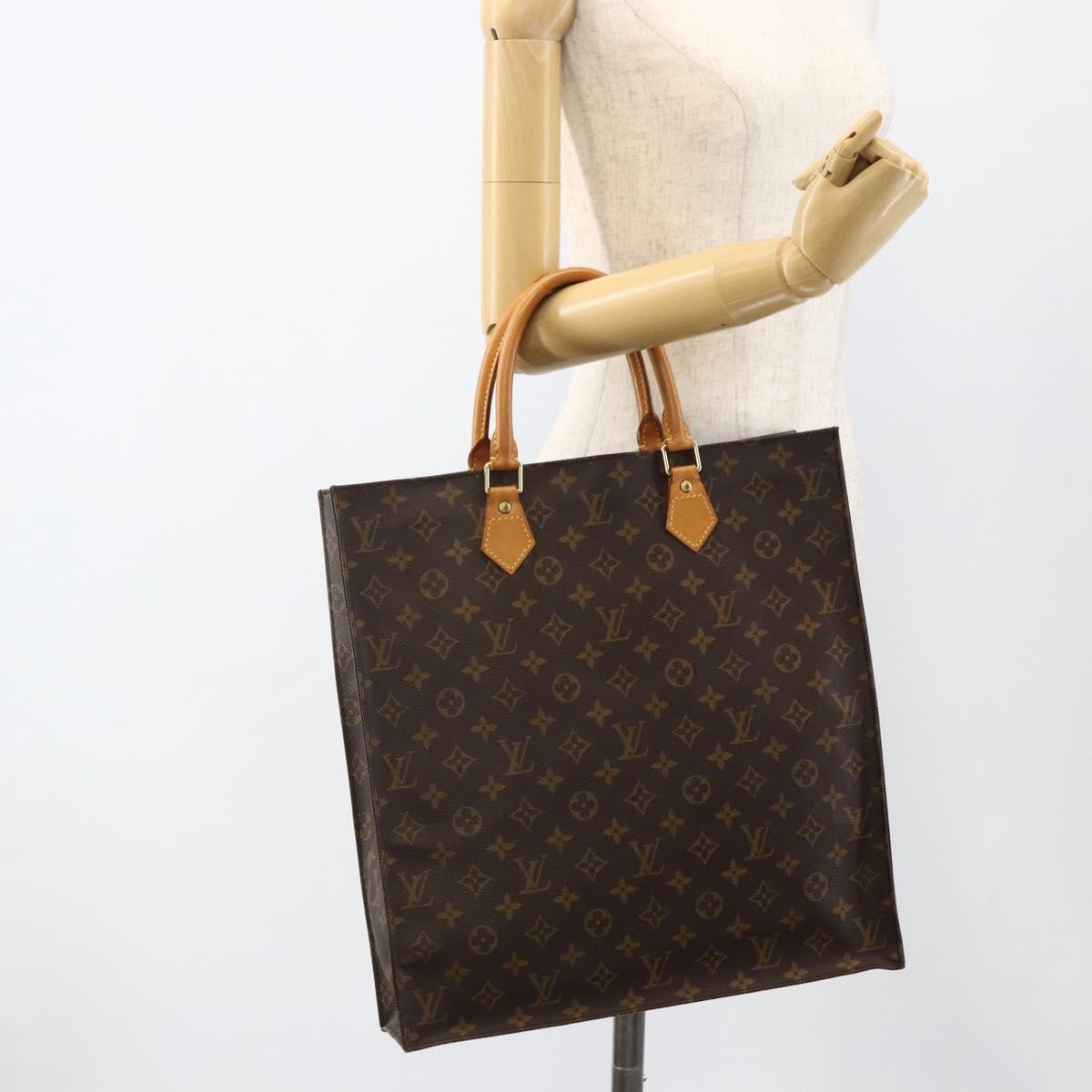LOUIS VUITTON Monogram Sac Plat Hand Bag M51140 LV Auth ARZ108