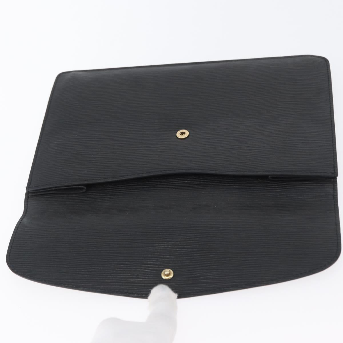 LOUIS VUITTON Epi Montaigne 27 Clutch Bag Black M52652 LV Auth ARZ117