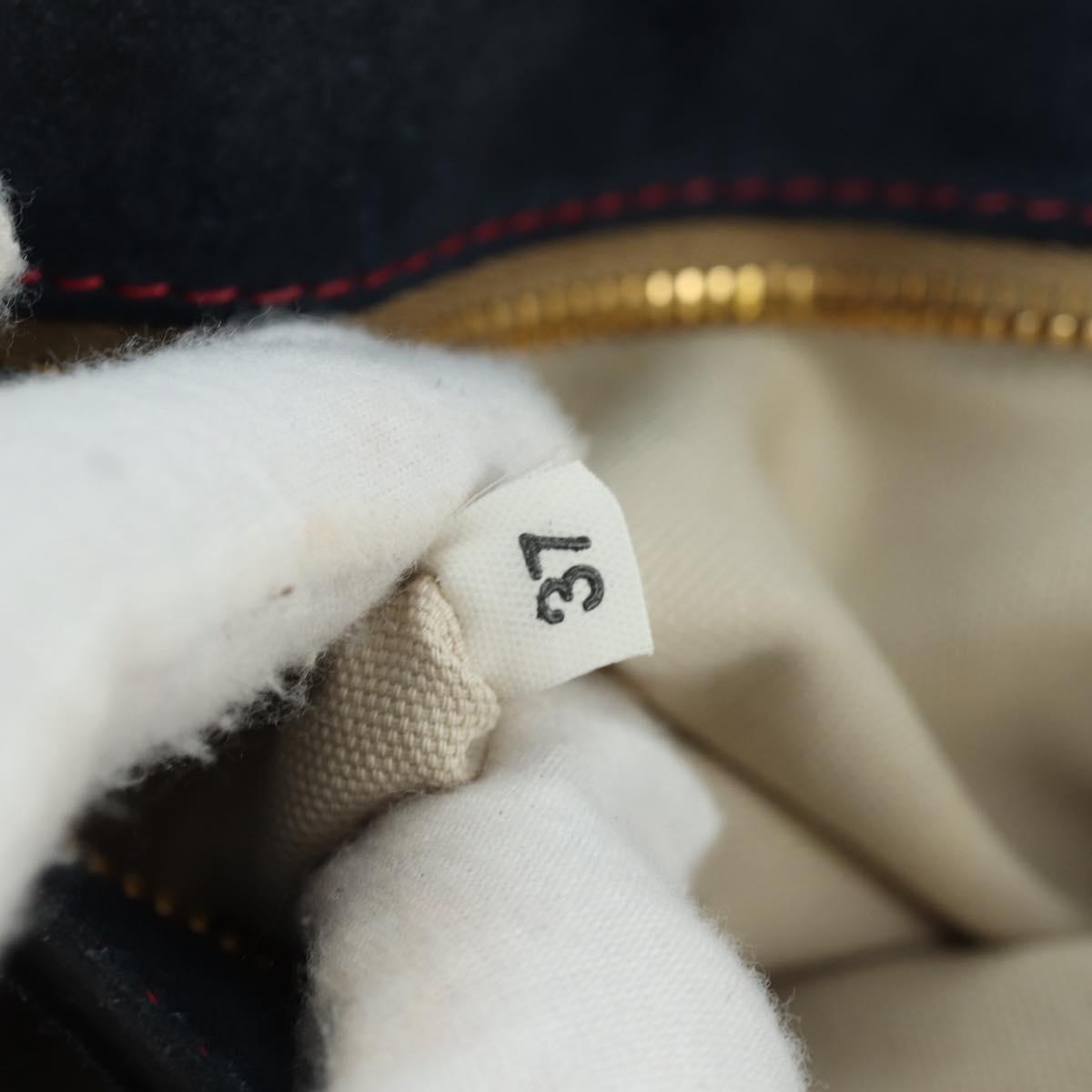 Miu Miu Shoulder Bag Suede Navy Gold Auth ARZ130V