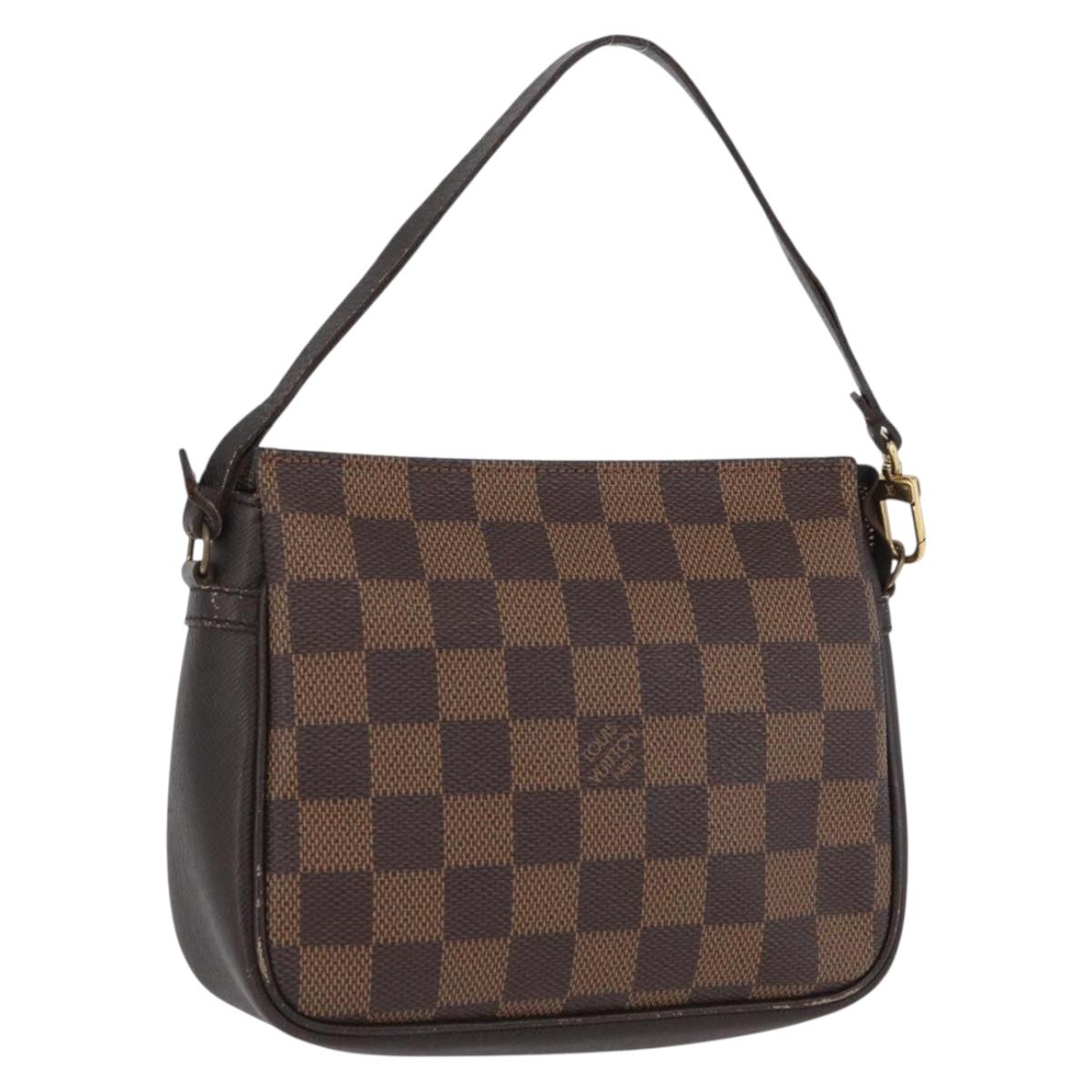 LOUIS VUITTON Damier Ebene Trousse Makeup Pouch N51982 LV Auth ARZ134