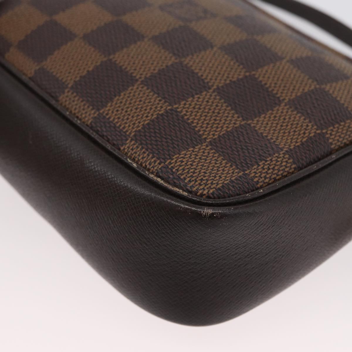LOUIS VUITTON Damier Ebene Trousse Makeup Pouch N51982 LV Auth ARZ134