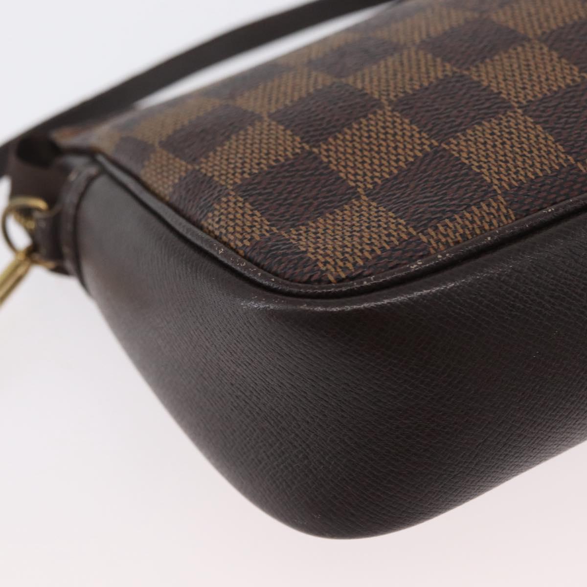 LOUIS VUITTON Damier Ebene Trousse Makeup Pouch N51982 LV Auth ARZ134
