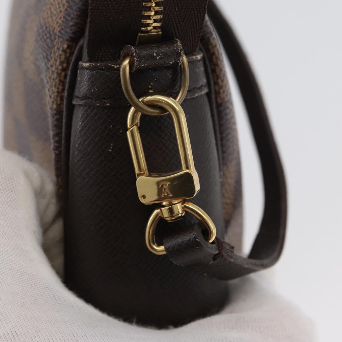 LOUIS VUITTON Damier Ebene Trousse Makeup Pouch N51982 LV Auth ARZ134