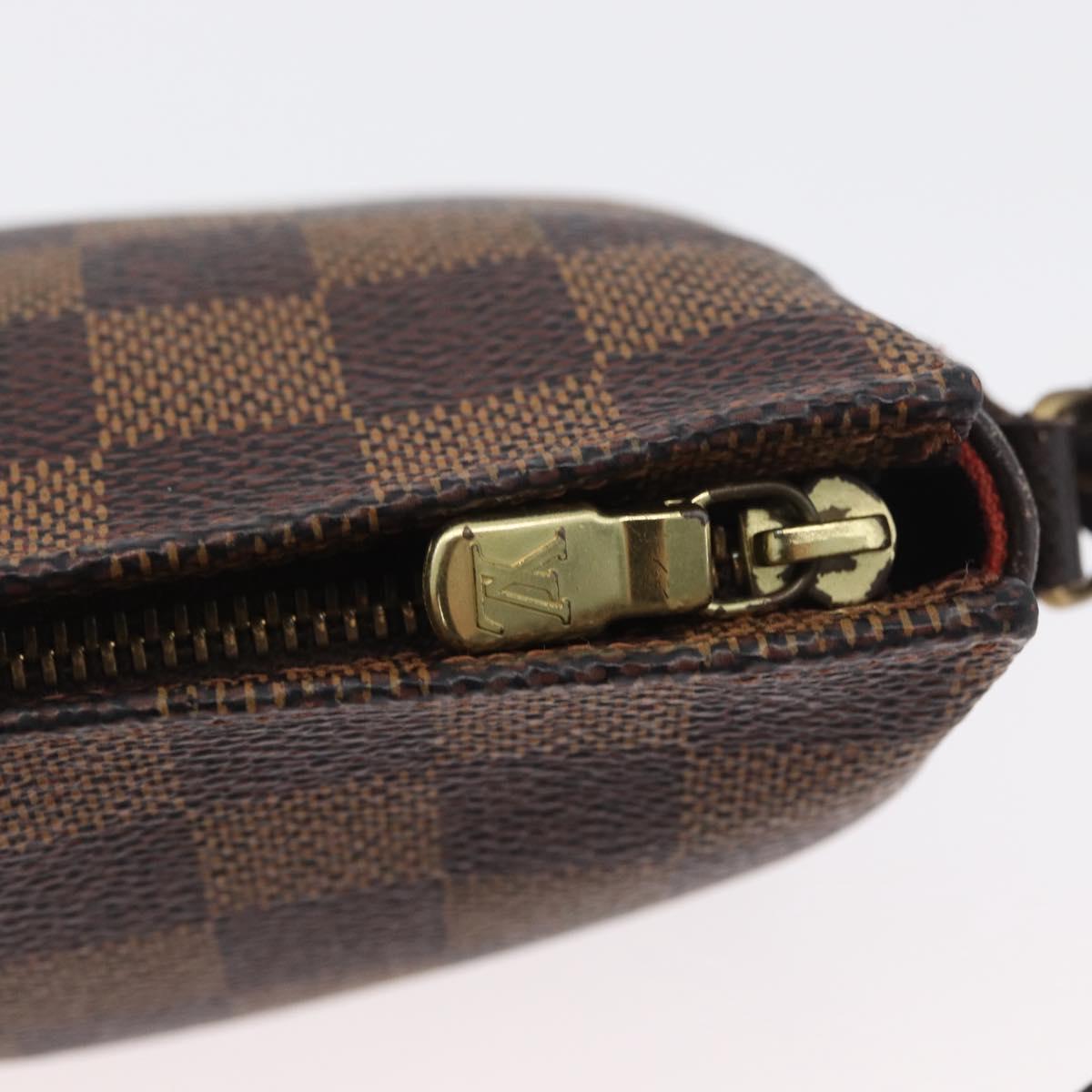 LOUIS VUITTON Damier Ebene Trousse Makeup Pouch N51982 LV Auth ARZ134