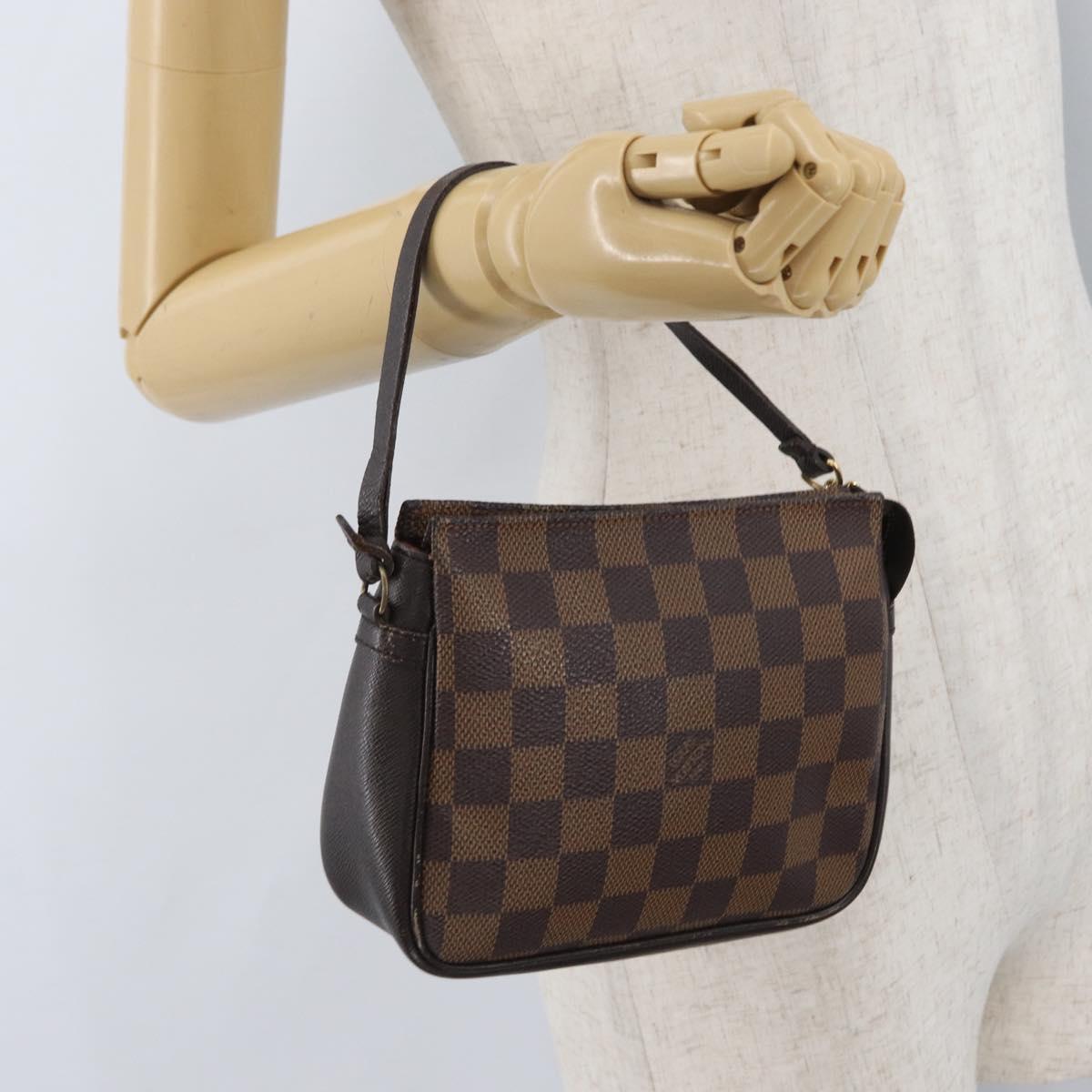 LOUIS VUITTON Damier Ebene Trousse Makeup Pouch N51982 LV Auth ARZ134