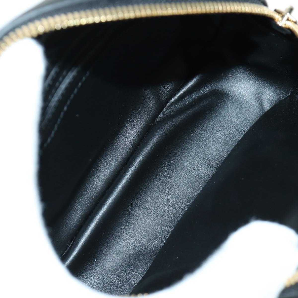 Salvatore Ferragamo Gancini Waist bag Leather Black Gold Auth ARZ136V