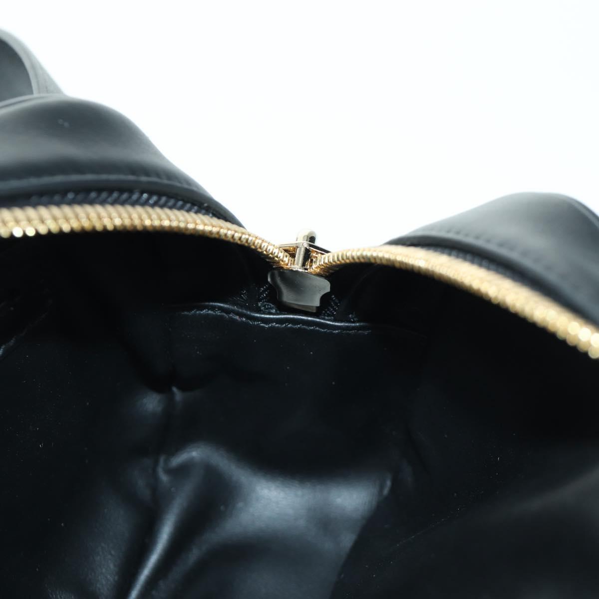 Salvatore Ferragamo Gancini Waist bag Leather Black Gold Auth ARZ136V