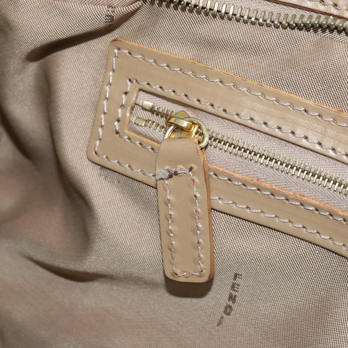 FENDI Zucchino Canvas Hand Bag Coated Canvas Green Gold Auth ARZ139