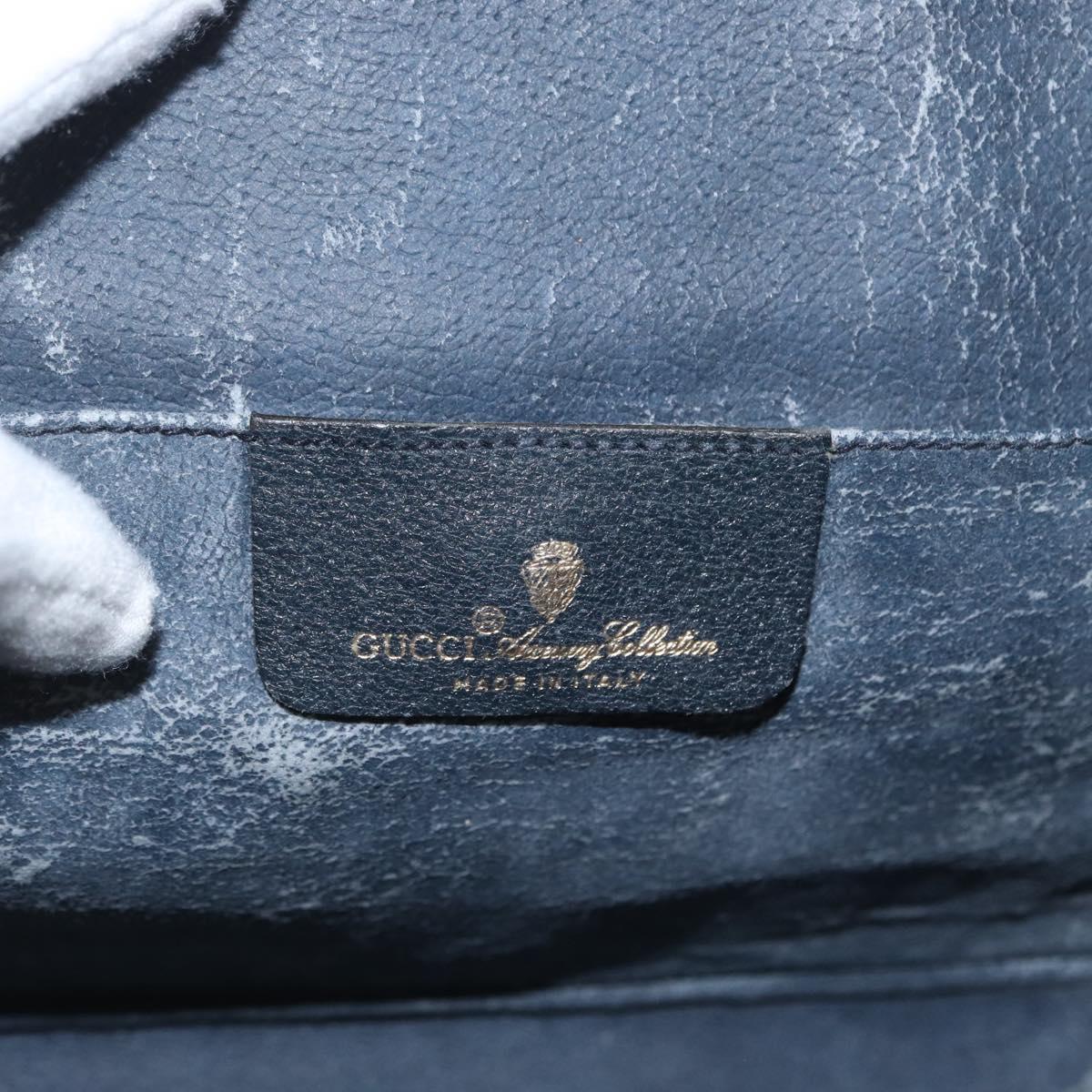 GUCCI GG Supreme Sherry Line Clutch Bag PVC Navy Gold 89 01 031 Auth ARZ149