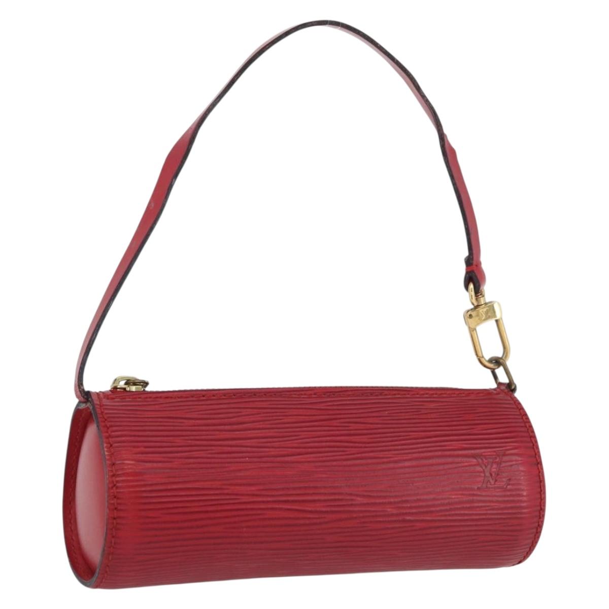 LOUIS VUITTON Epi Soufflot Pouch Accessory Pouch Red LV Auth ARZ151