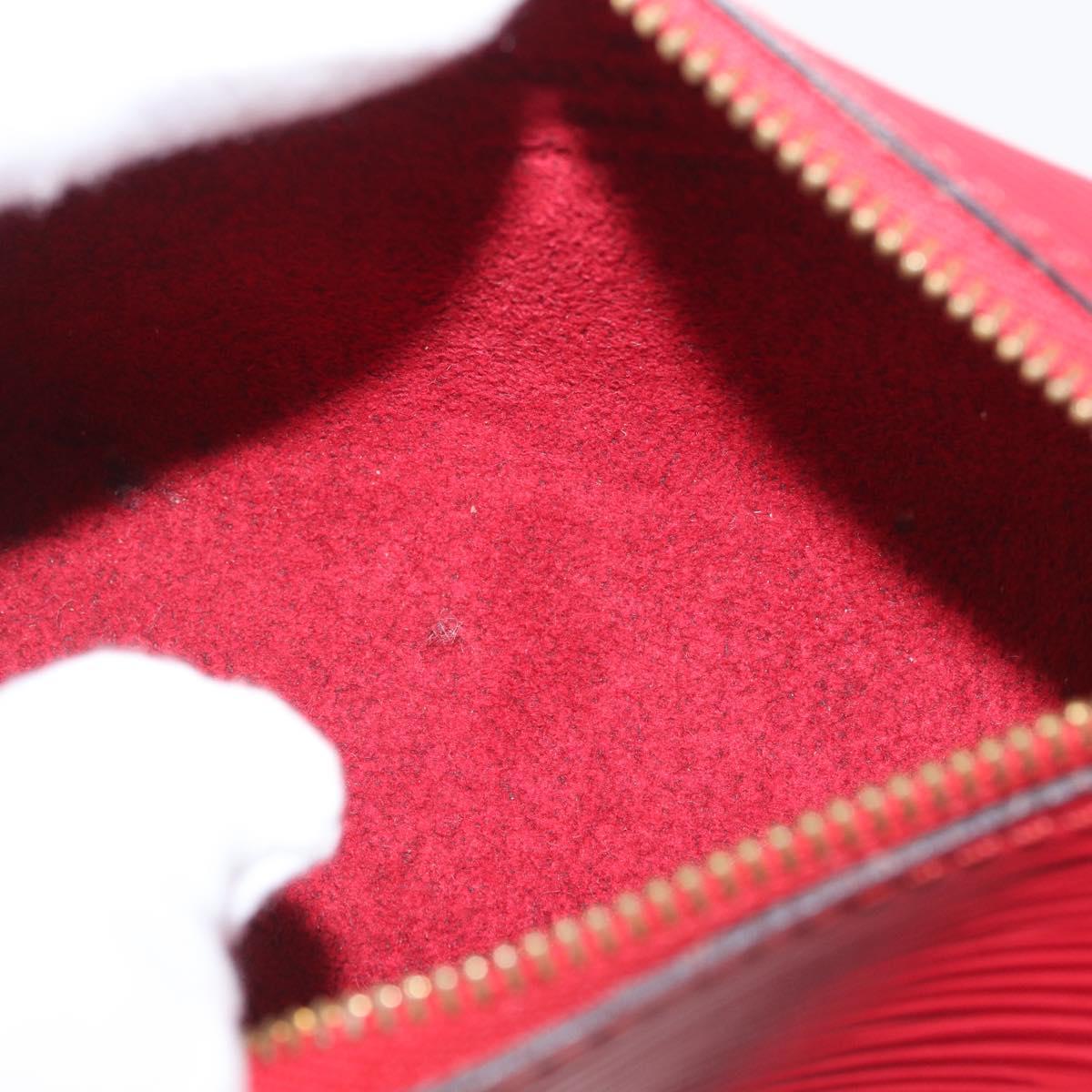 LOUIS VUITTON Epi Soufflot Pouch Accessory Pouch Red LV Auth ARZ151