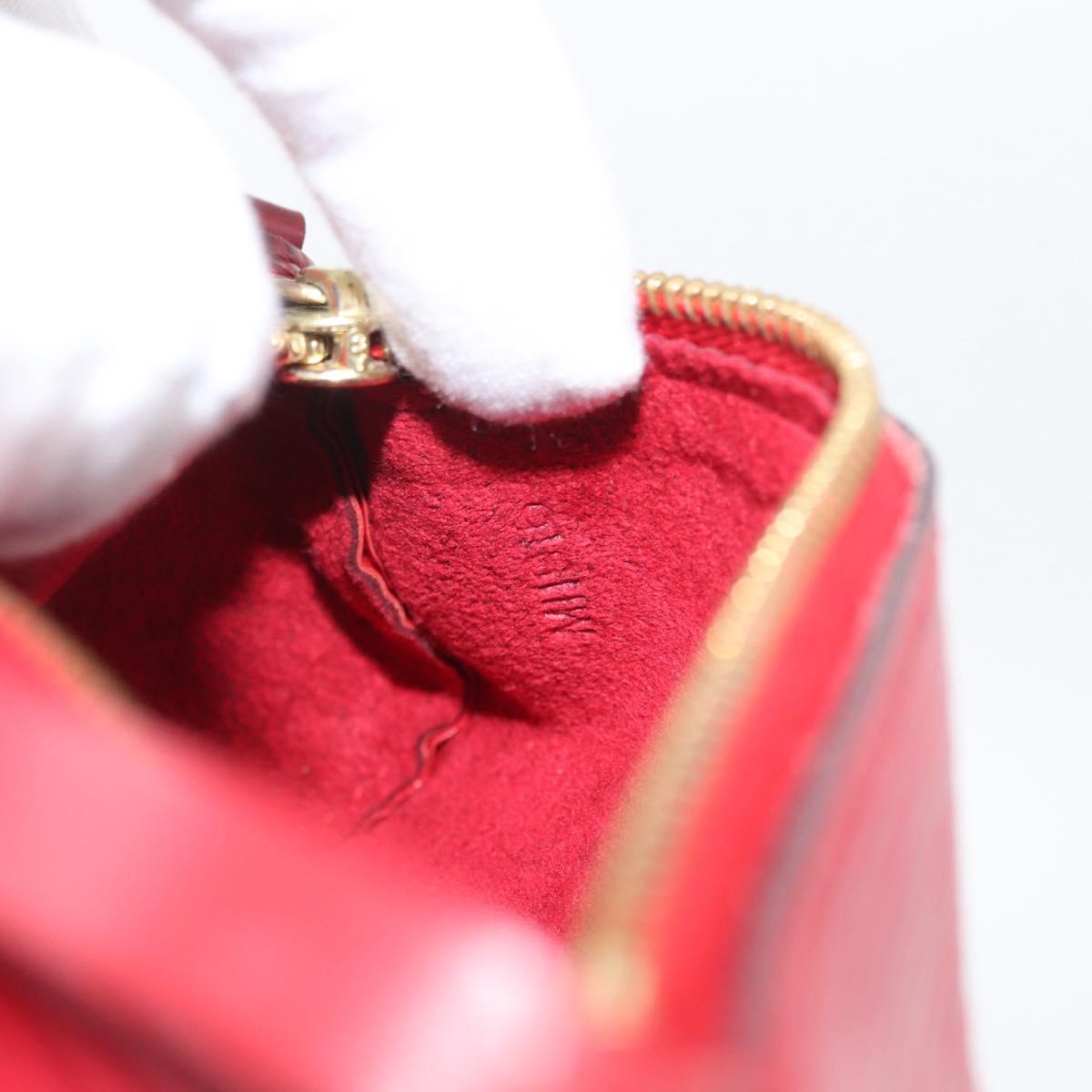 LOUIS VUITTON Epi Soufflot Pouch Accessory Pouch Red LV Auth ARZ151