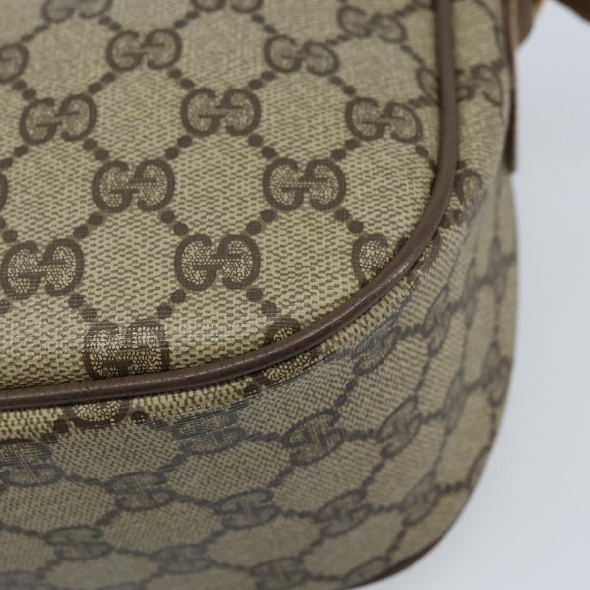GUCCI GG Supreme Web Sherry Line Bag PVC Beige Gold 56 02 032 Auth ARZ158