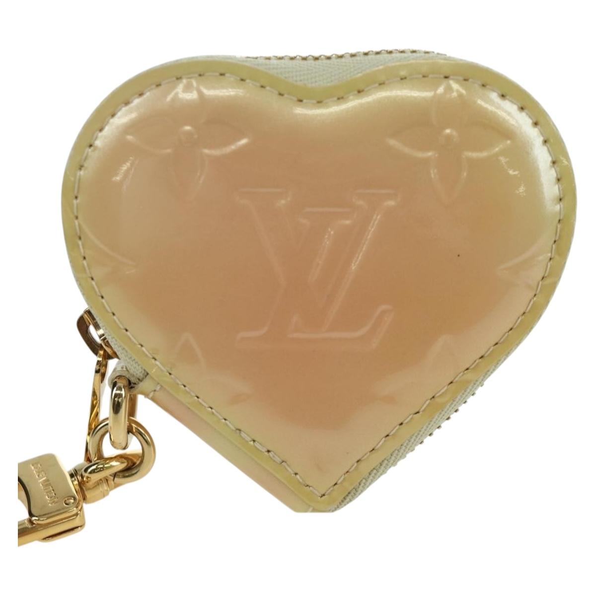 LOUIS VUITTON Vernis heart Mini Coeur Coin Purse Broncorail M91486 Auth ARZ172A