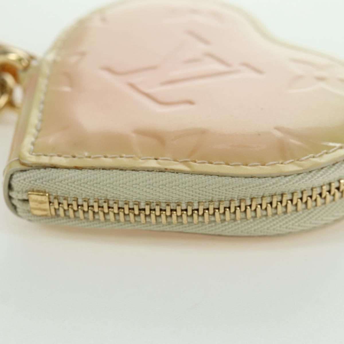 LOUIS VUITTON Vernis heart Mini Coeur Coin Purse Broncorail M91486 Auth ARZ172A