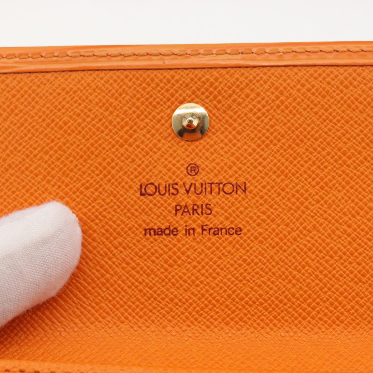 LOUIS VUITTON Epi Portefeuille Elise Wallet Orange Mandarin M6348H Auth ARZ182