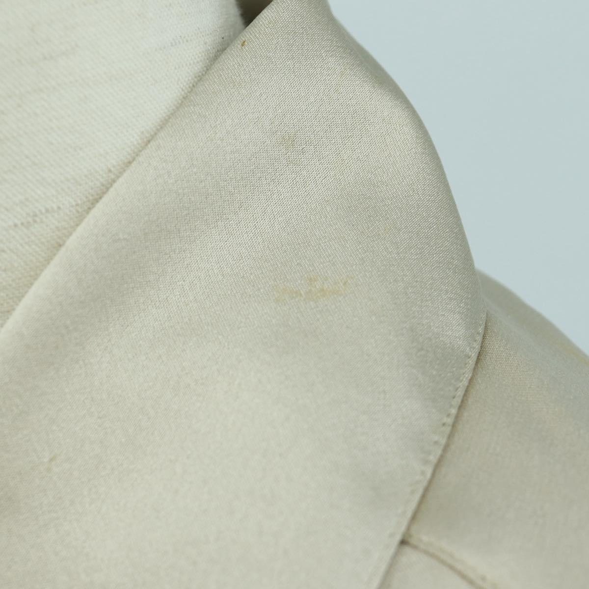 CHANEL COCO Mark Blouse Long-sleeved T-shirt Silk Size 38 Beige CC Auth ARZ187V
