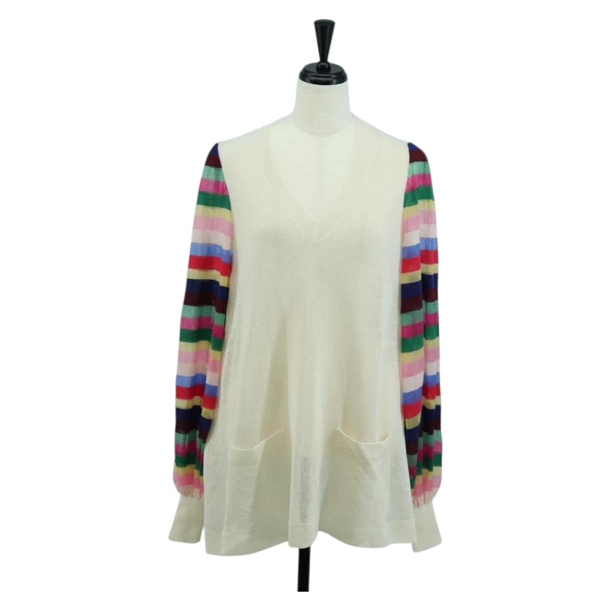 CHANEL Icon Series Sweater Silk Size 38 Multicolor CC Auth ARZ188V