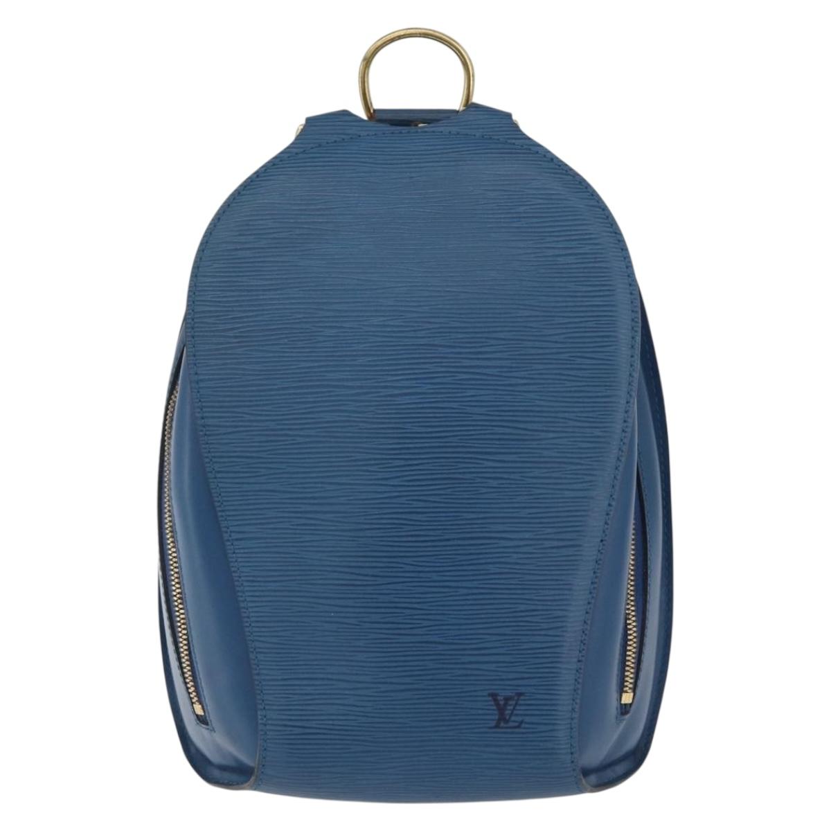 LOUIS VUITTON Epi Mabillon Backpack Blue M52235 LV Auth ARZ199