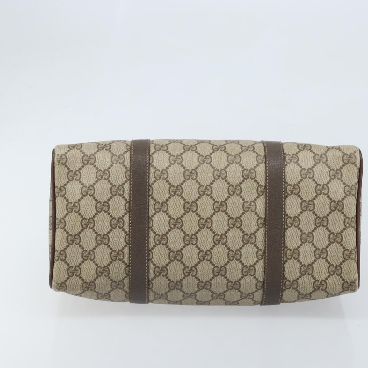 GUCCI GG Supreme Web Sherry Line Boston Bag PVC Beige Gold 40 02 007 Auth ARZ201