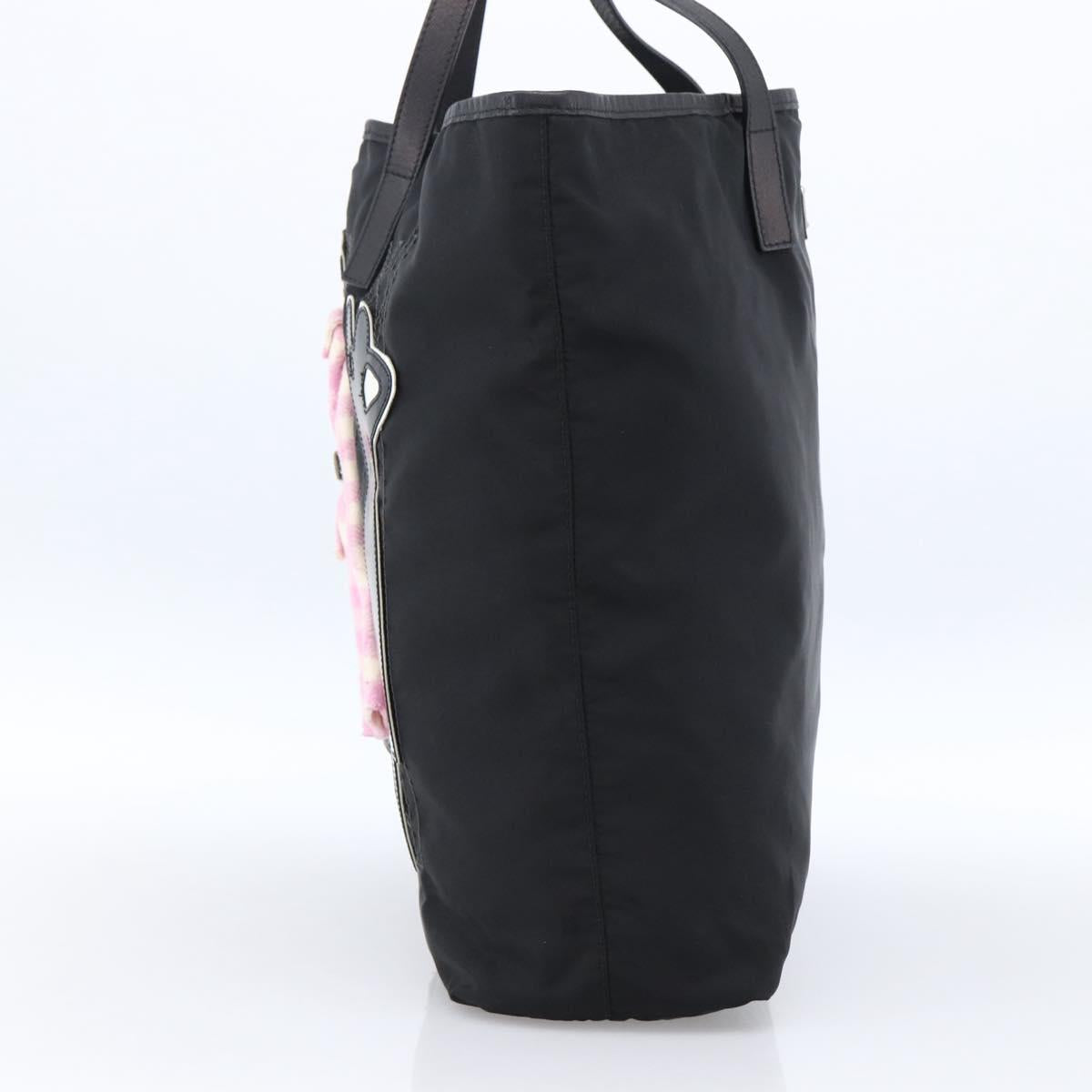 PRADA Robot Tote Bag Nylon Black Auth ARZ203A