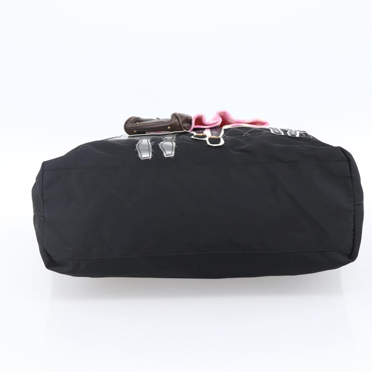 PRADA Robot Tote Bag Nylon Black Auth ARZ203A