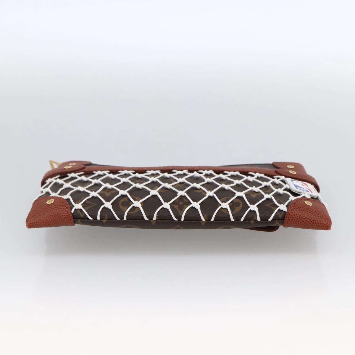 LOUIS VUITTON Monogram Net NBA Collaboration Flat Pouch M80543 LV Auth ARZ204SAM