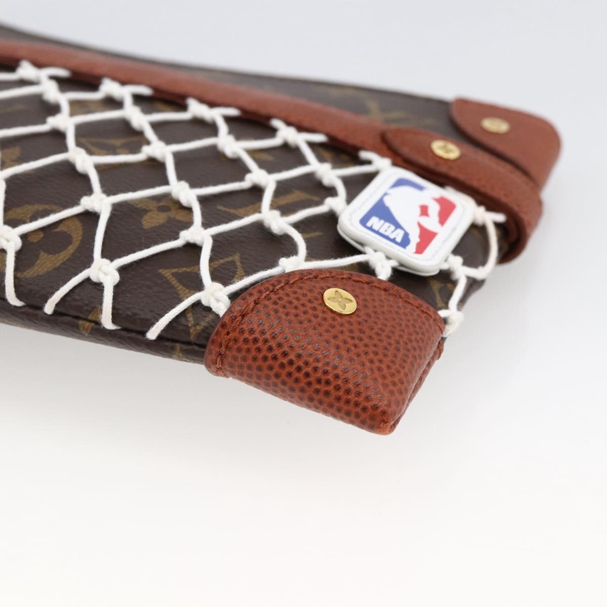 LOUIS VUITTON Monogram Net NBA Collaboration Flat Pouch M80543 LV Auth ARZ204SAM