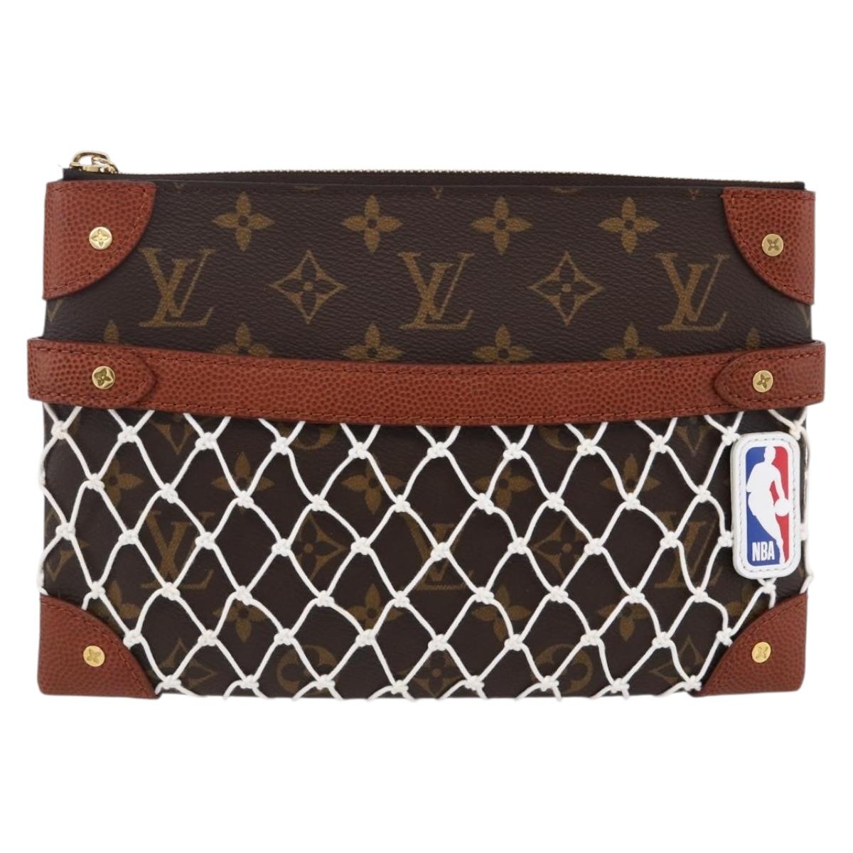 LOUIS VUITTON Monogram Net NBA Collaboration Flat Pouch M80543 LV Auth ARZ204SAM