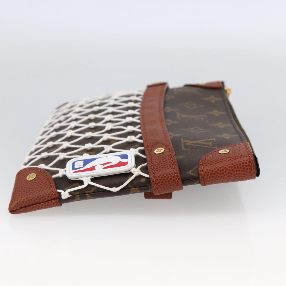 LOUIS VUITTON Monogram Net NBA Collaboration Flat Pouch M80543 LV Auth ARZ204SAM