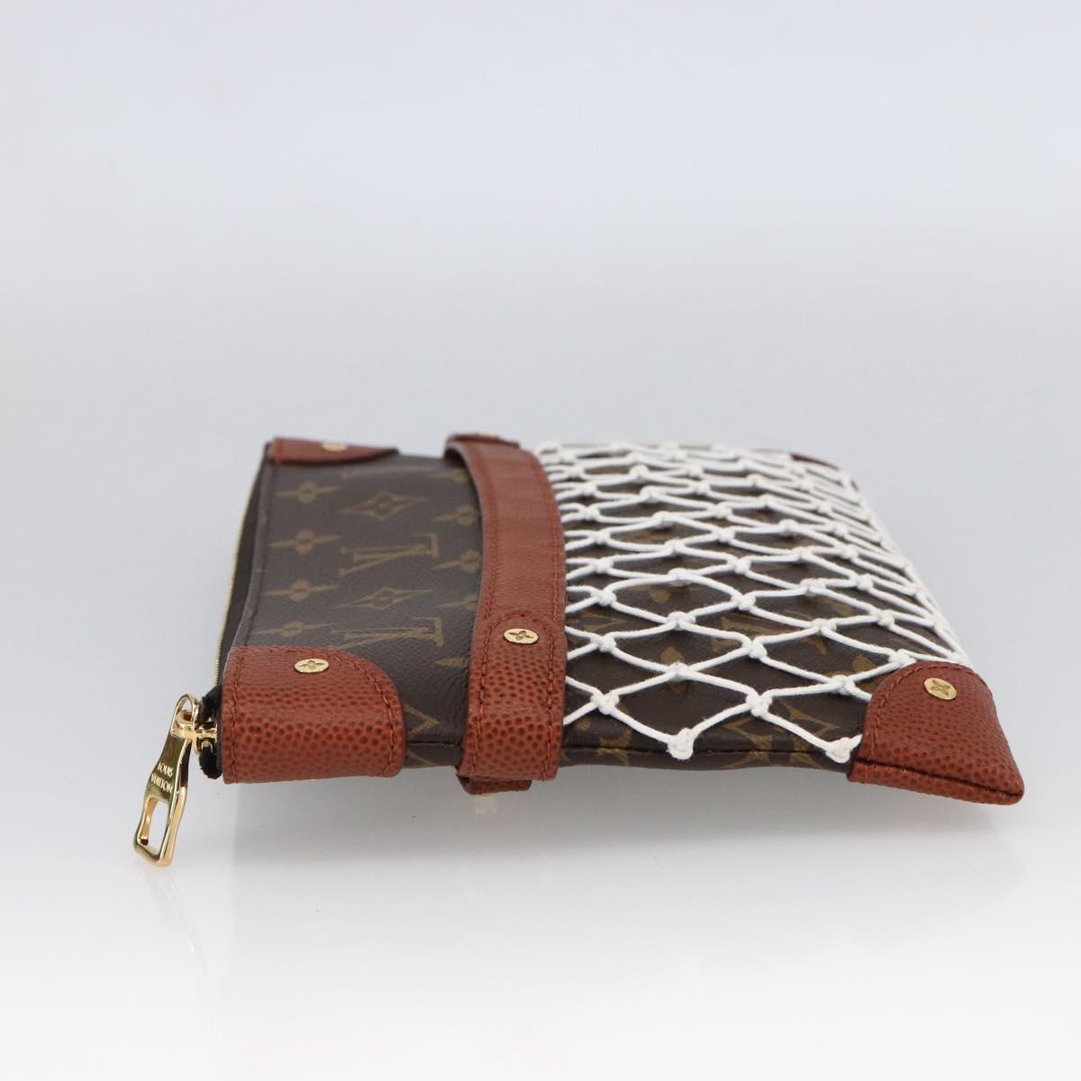 LOUIS VUITTON Monogram Net NBA Collaboration Flat Pouch M80543 LV Auth ARZ204SAM