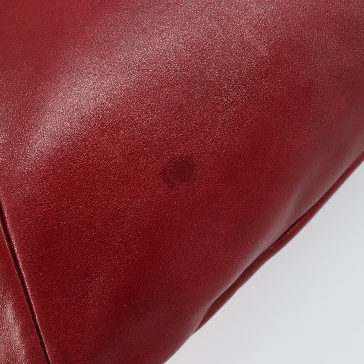 Salvatore Ferragamo Gancini Hand Bag Leather Red Auth ARZ205