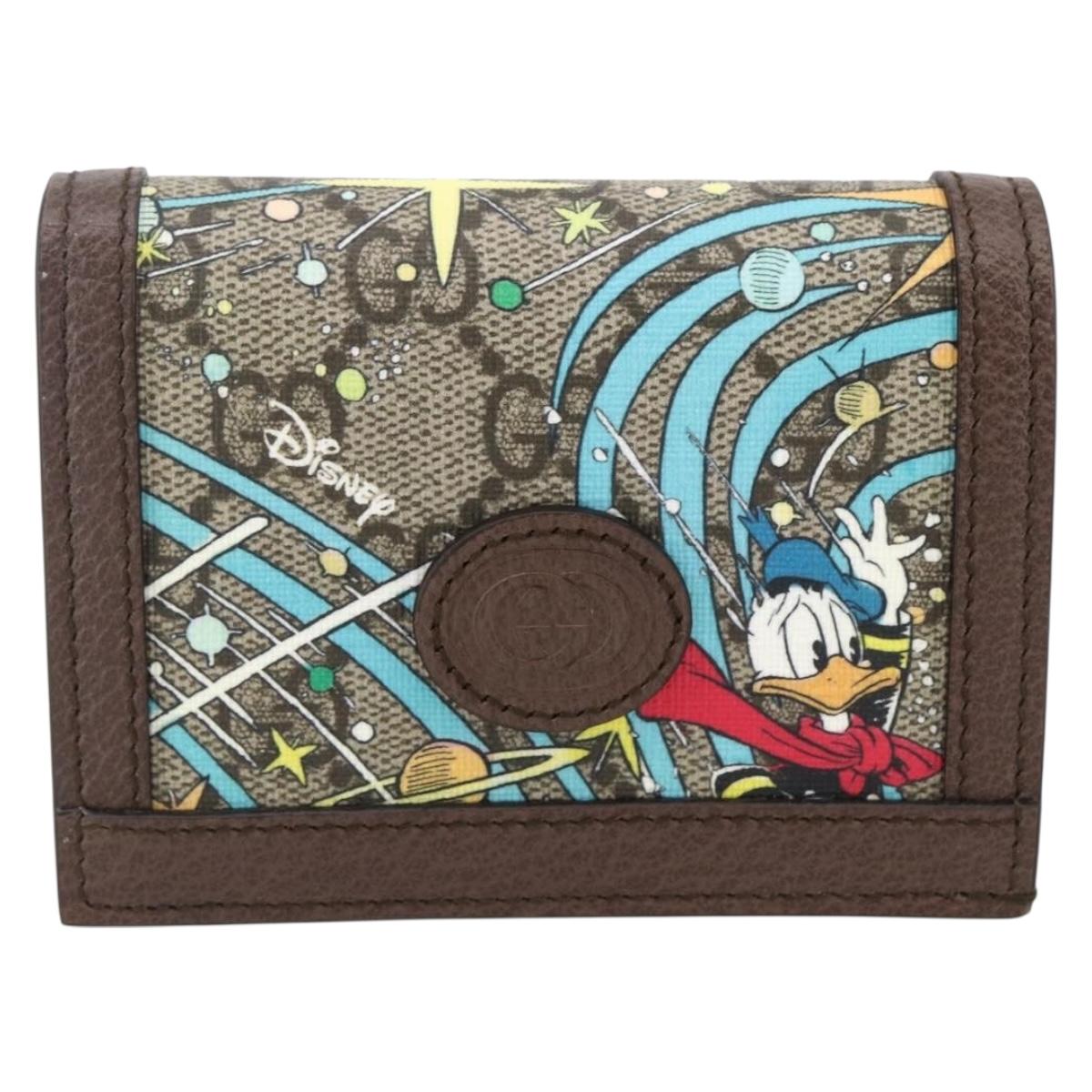 GUCCI GG Supreme Compact Wallet PVC Beige 648121 Auth ARZ208M