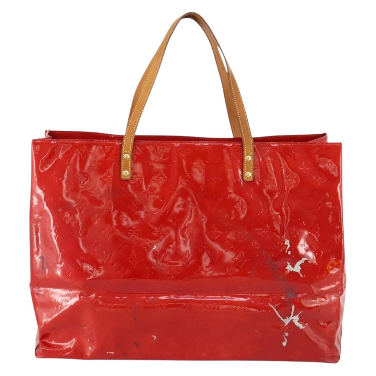 LOUIS VUITTON Monogram Vernis Reade GM Tote Bag Rouge M91084 LV Auth ARZ211