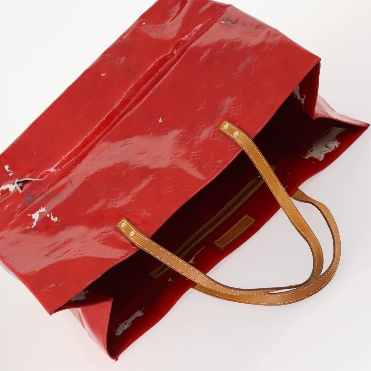 LOUIS VUITTON Monogram Vernis Reade GM Tote Bag Rouge M91084 LV Auth ARZ211
