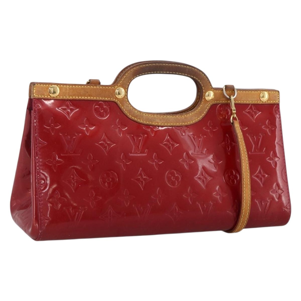 LOUIS VUITTON Vernis Roxbury Drive Bag 2way Pomme D'amour M91987 LV Auth ARZ213