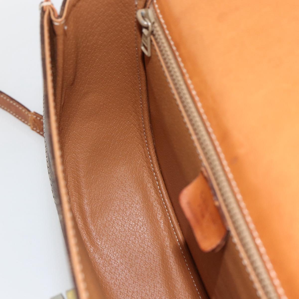 CELINE Macadam Canvas Hand Bag PVC Leather 2way Brown Gold Auth ARZ225