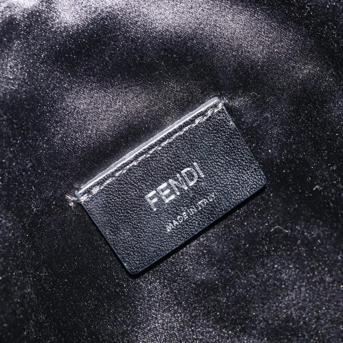 FENDI Zucca Canvas Peek A Boo Defender Shoulder Bag Black Silver Auth ARZ227V