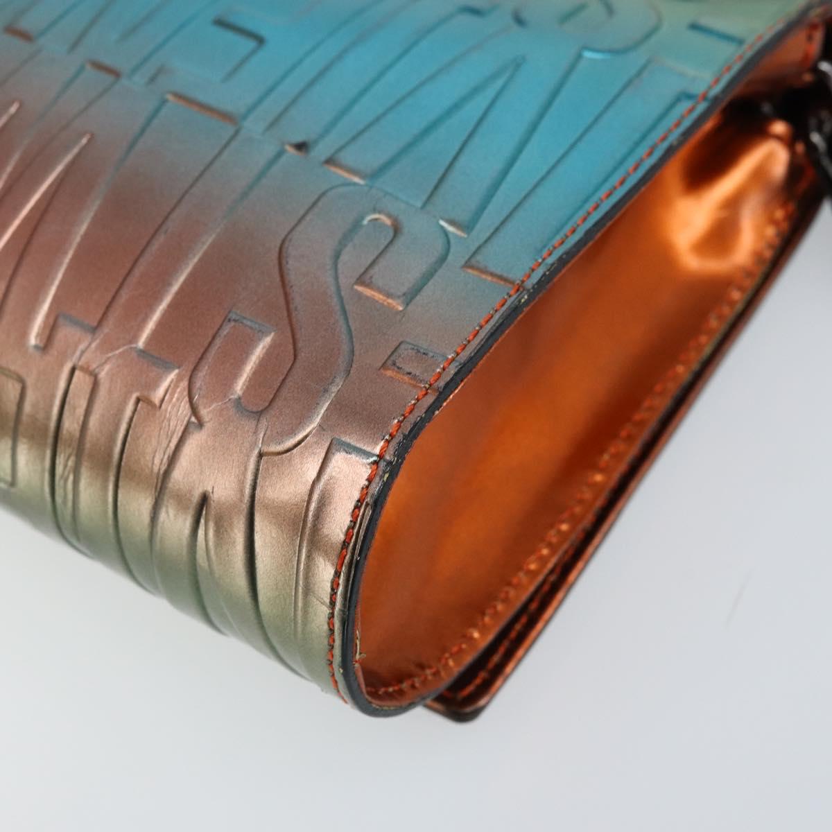 Vivienne Westwood Chain Shoulder Bag Leather Green Auth ARZ230A